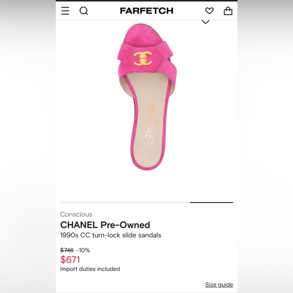 Chanel 1990s CC turn-lock slide sandals , size 36, black , gold - Picture 6 of 9